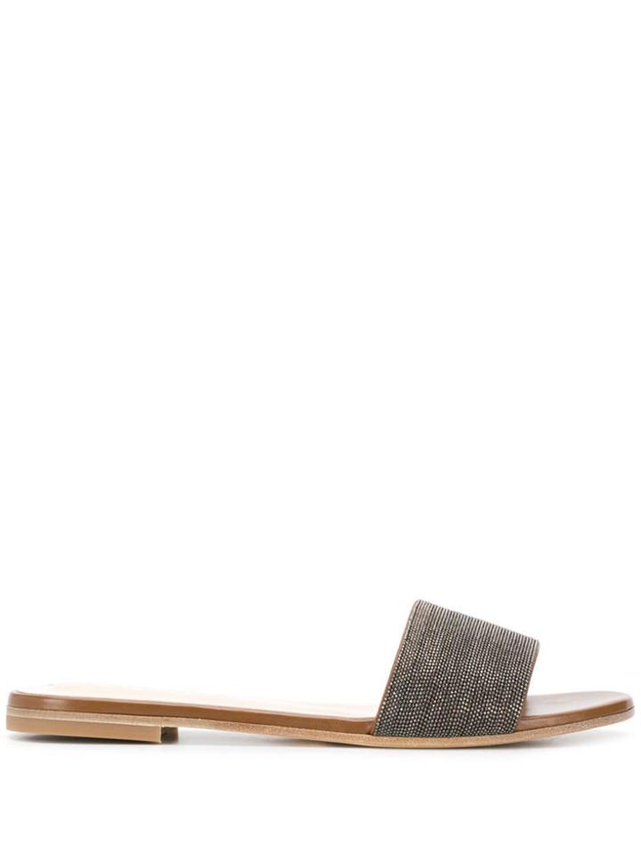 Fabiana Filippi Embellished Slides - Neutrals