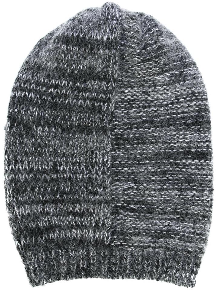 Ilaria Nistri Classic Beanie, Women's, Grey, Silk/polyamide/mohair/merino