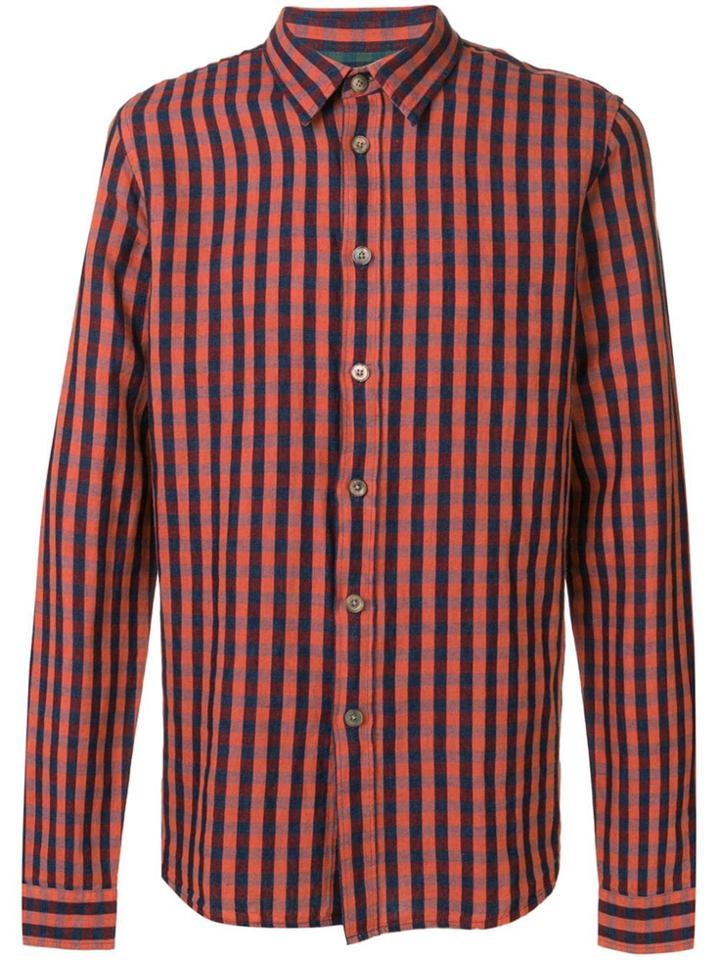 Ps Paul Smith Check Print Shirt - Orange