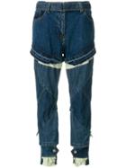 Sacai Distressed Slim-fit Jeans - Blue