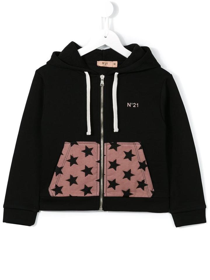 No21 Kids Zipped Hoodie, Girl's, Size: 6 Yrs, Black
