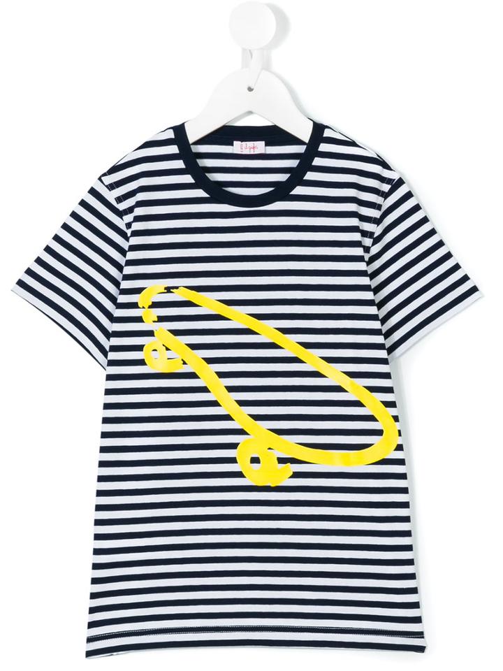 Il Gufo - Striped Skate T-shirt - Kids - Cotton/elastodiene - 3 Yrs, Blue
