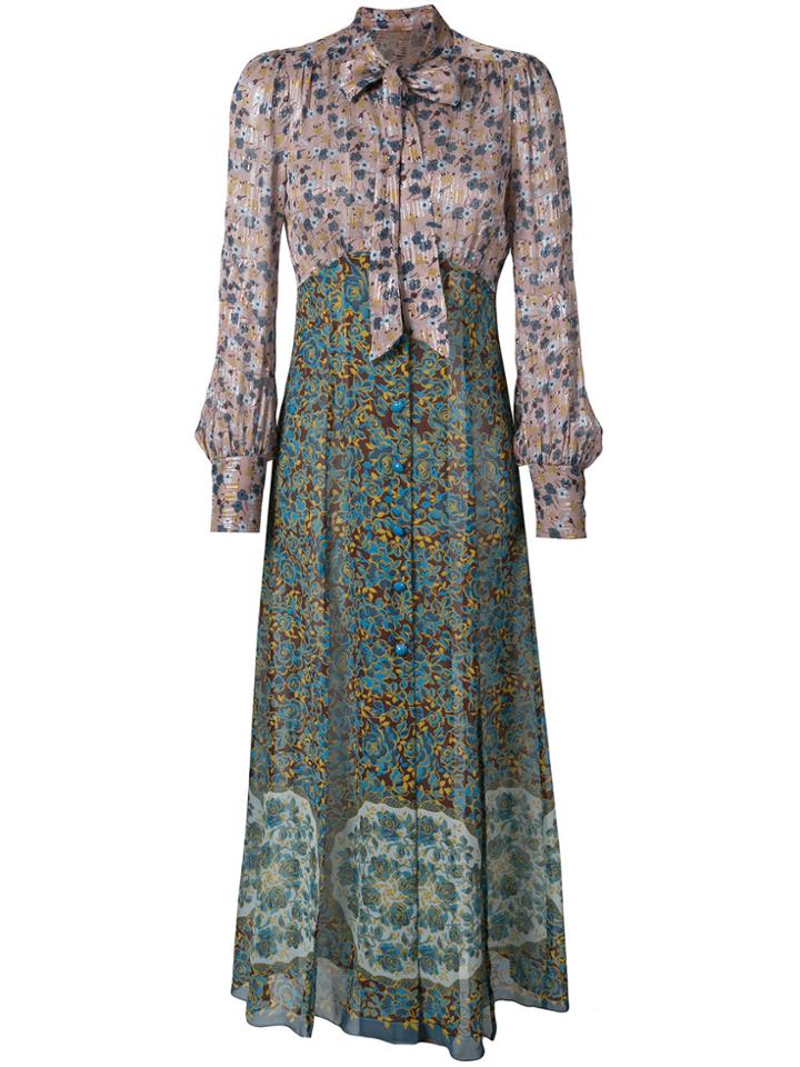 Anna Sui Floral Pattern Maxi Dress - Multicolour