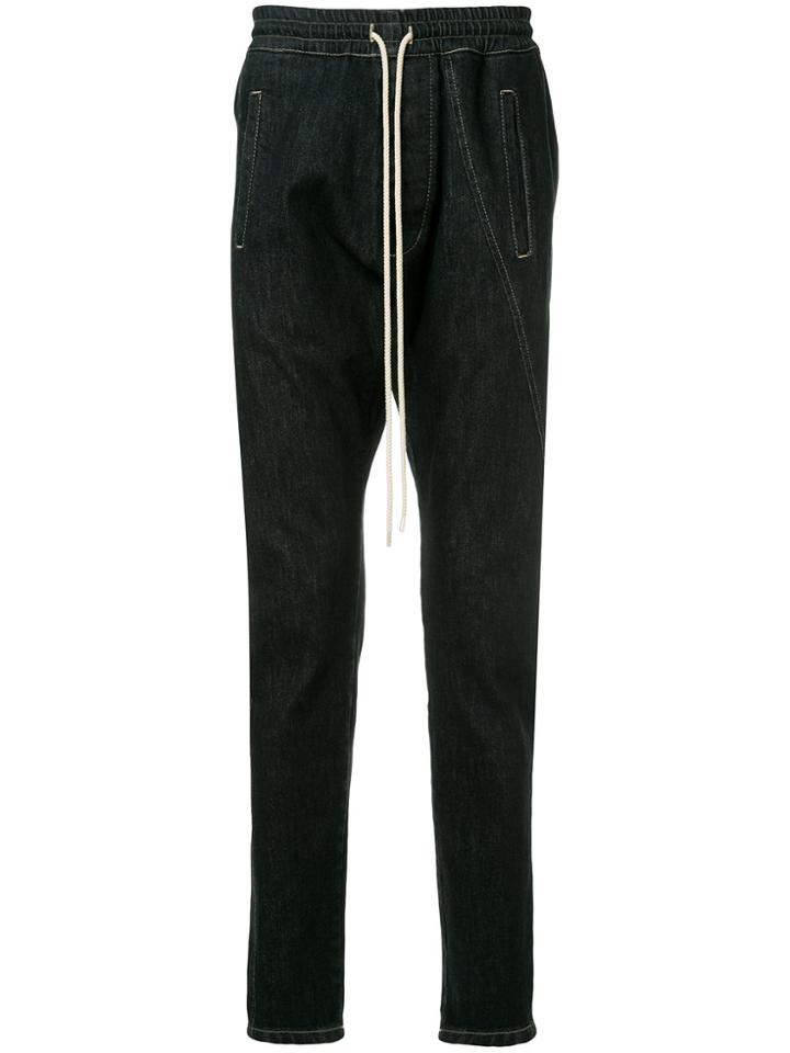 Bassike Drawstring Vintage Combat Jeans - Black