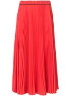 Pleated Midi Skirt - Women - Polyester - 4, Red, Polyester, Marc Jacobs