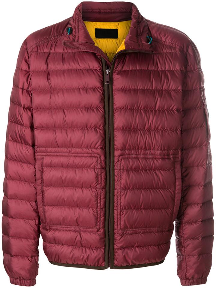 Prada Quilted Shell Down Jacket - Red