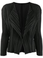 Pleats Please By Issey Miyake Pleated 3/4 Sleeve Cardigan - Black