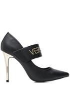 Versace Jeans Black Metallic Pumps