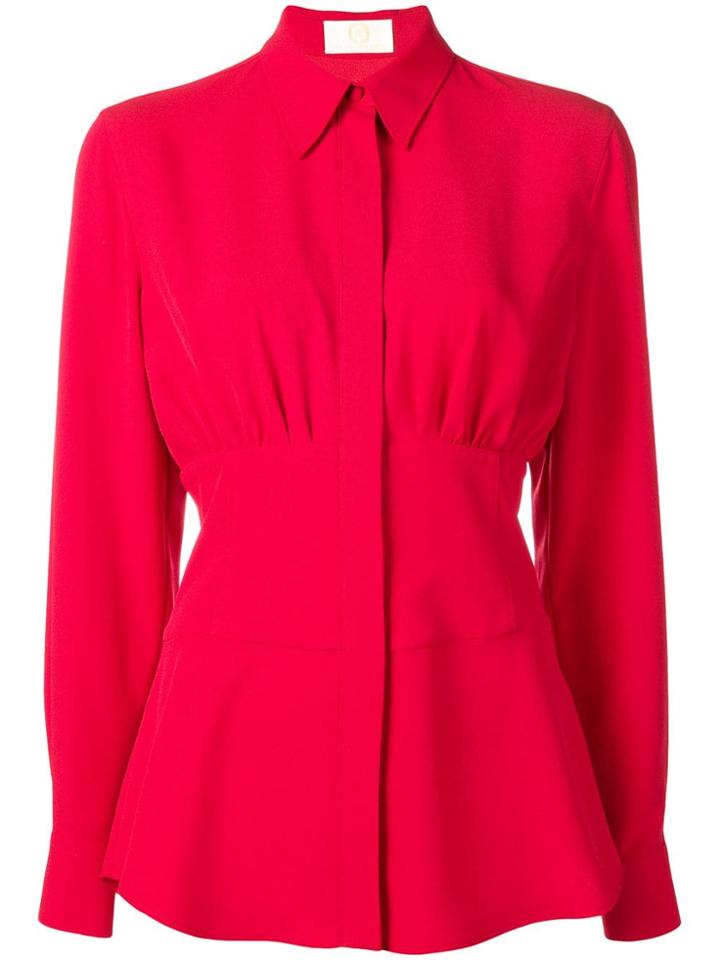 Sara Battaglia Cinched Waist Shirt - Red