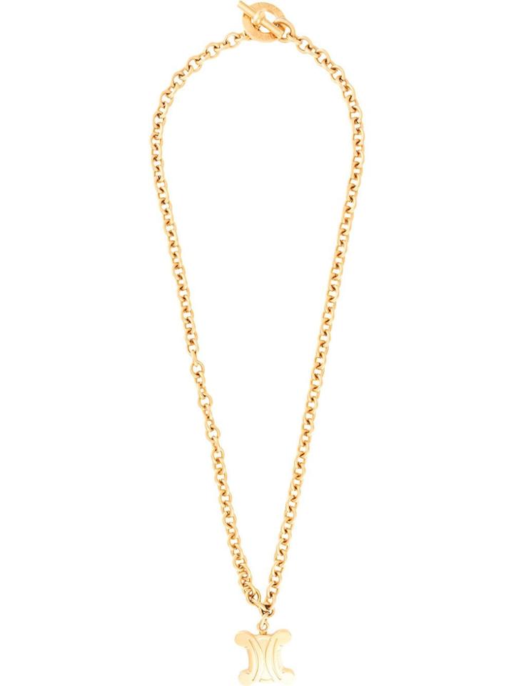 Céline Vintage Macadam Long Necklace - Gold
