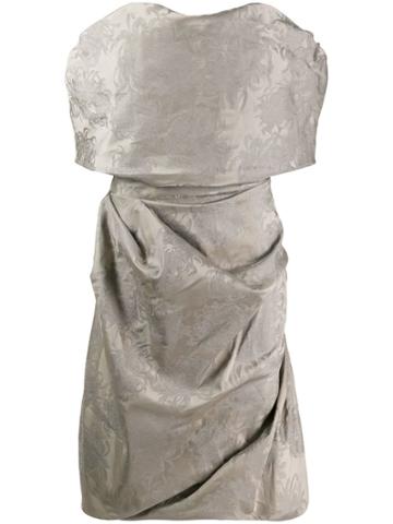 Vivienne Westwood Pre-owned Strapless Draped Midi Dress - Grey