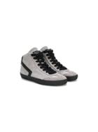 Leather Crown Kids Hi-top Sneakers - Grey