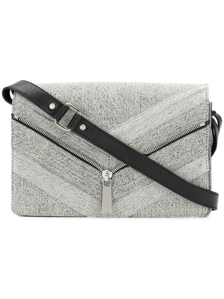 Diesel Zip Detail Denim Shoulder Bag - Yellow & Orange