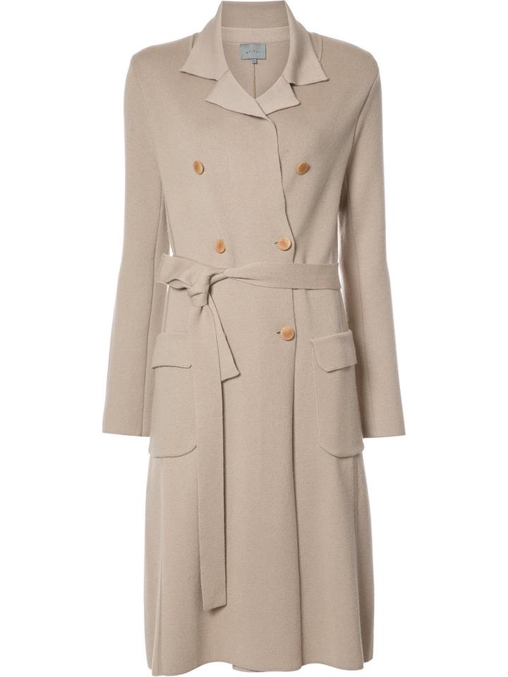 Maiyet Double Breasted Knit Trenchcoat, Women's, Size: Large, Nude/neutrals, Cashmere