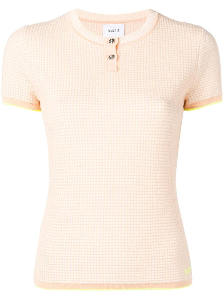 Barrie Waffle-knit Short Sleeve Top - Orange