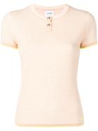 Barrie Waffle-knit Short Sleeve Top - Orange