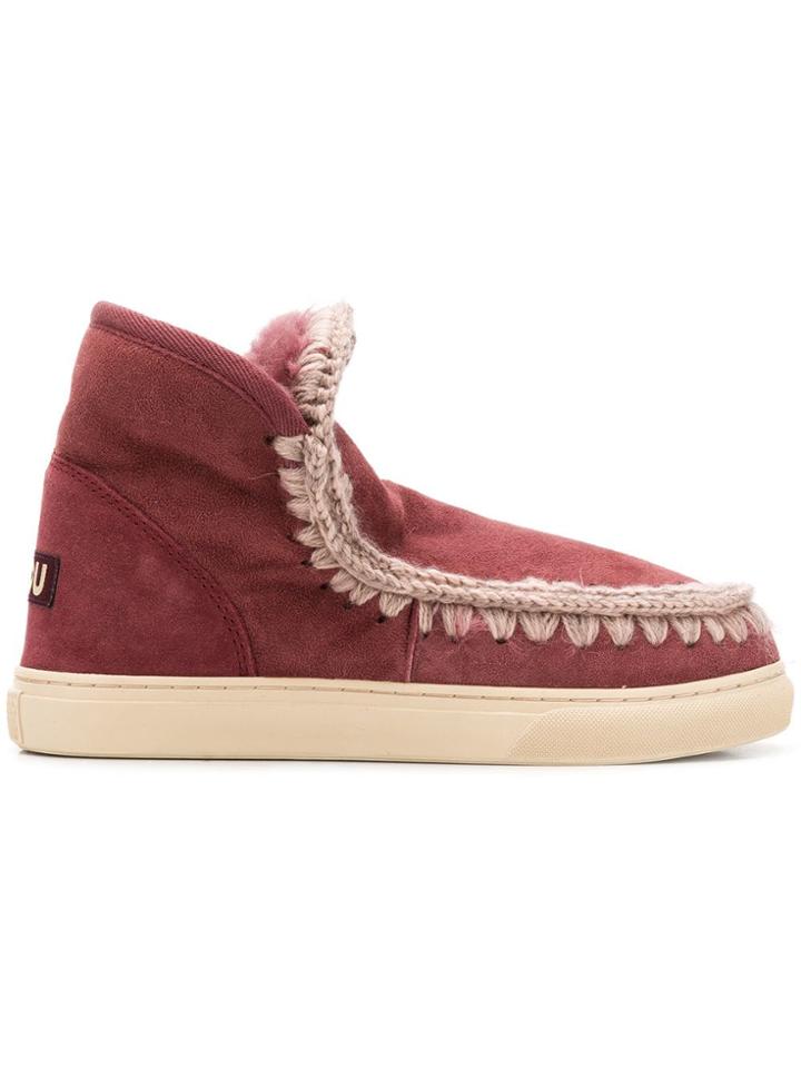 Mou Mou Mueskisneaker Rose Brown Leather/fur/exotic Skins->leather -