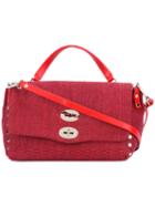 Zanellato Flip Lock Shoulder Bag, Women's, Red, Straw