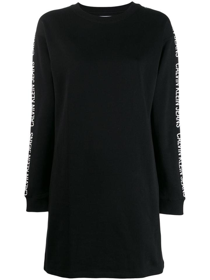 Calvin Klein Logo Sweatshirt Dress - Black
