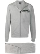Ea7 Emporio Armani Logo Print Fitted Tracksuit - Grey