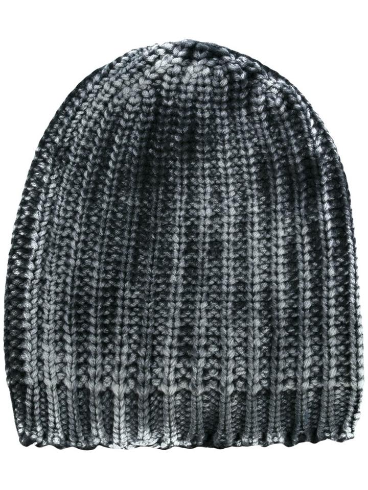 Avant Toi Ribbed Beanie, Men's, Grey, Cashmere/merino