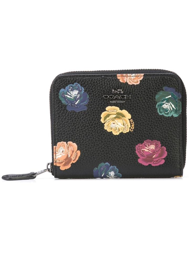 Coach Rainbow Rose-print Small Wallet - Black