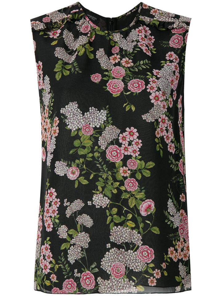 Giambattista Valli Floral Shell Top - Black