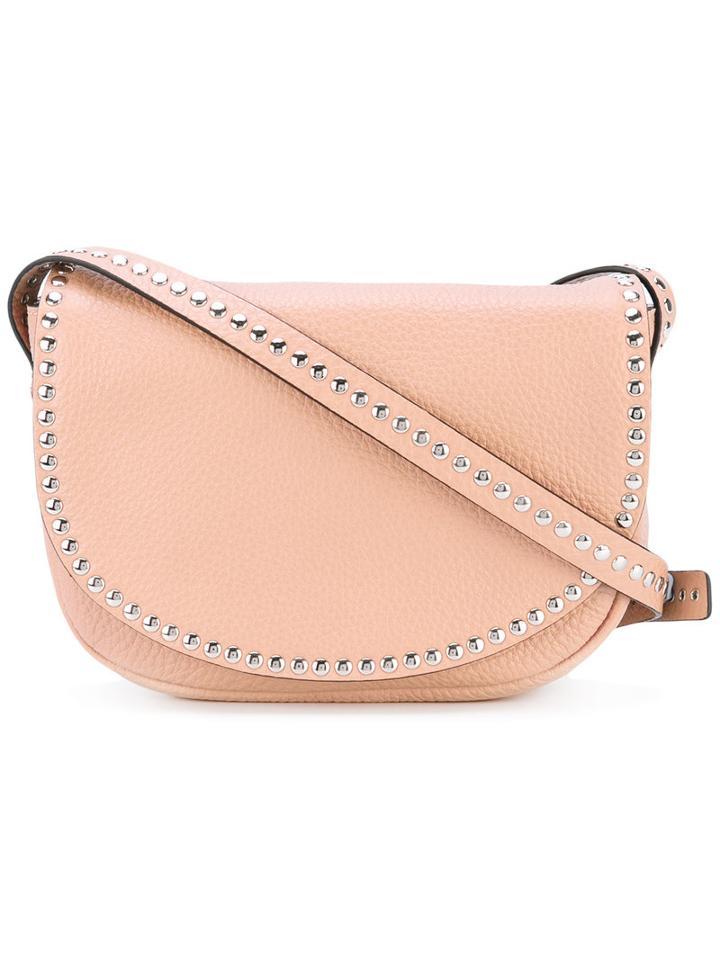 Red Valentino - Flap Studded Crossbody Bag - Women - Calf Leather/metal - One Size, Pink/purple, Calf Leather/metal