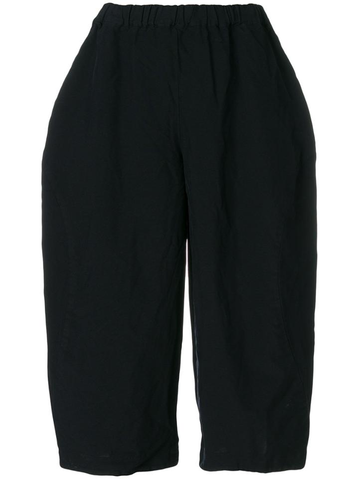 Comme Des Garçons Wide Leg Cropped Trousers - Blue