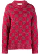 Marni Check Knit Sweater - Red