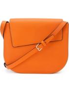Valextra Asymmetric Flap Cross Body Bag, Women's, Yellow/orange, Leather