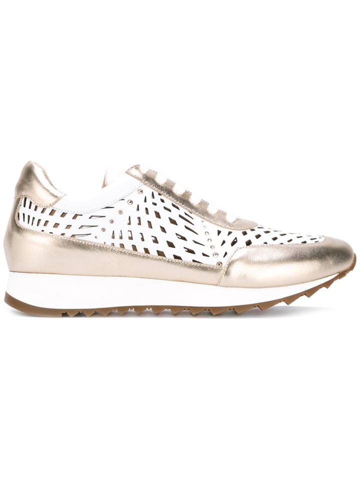 Loriblu Cut Out Panel Sneakers - Nude & Neutrals