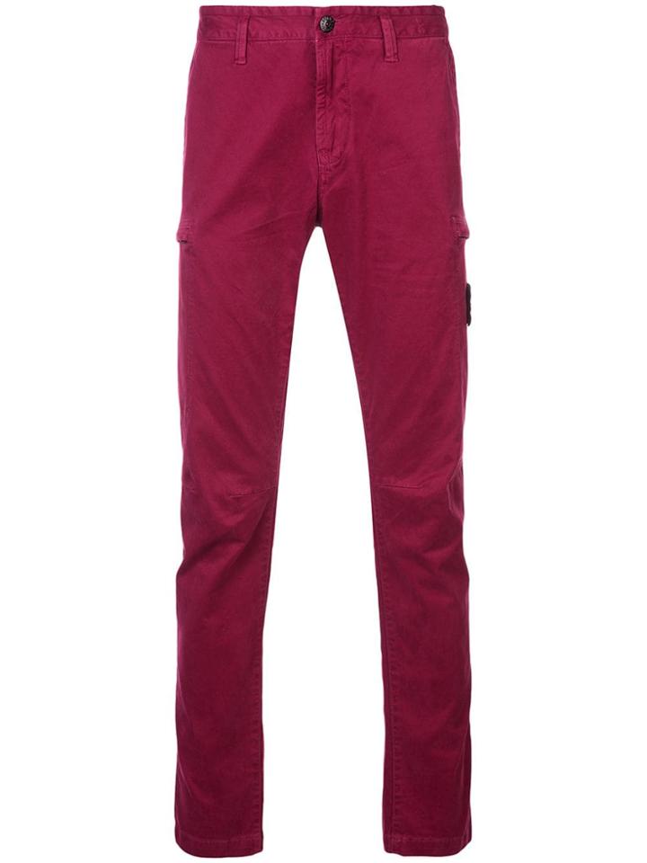 Stone Island Cargo Trousers - Red