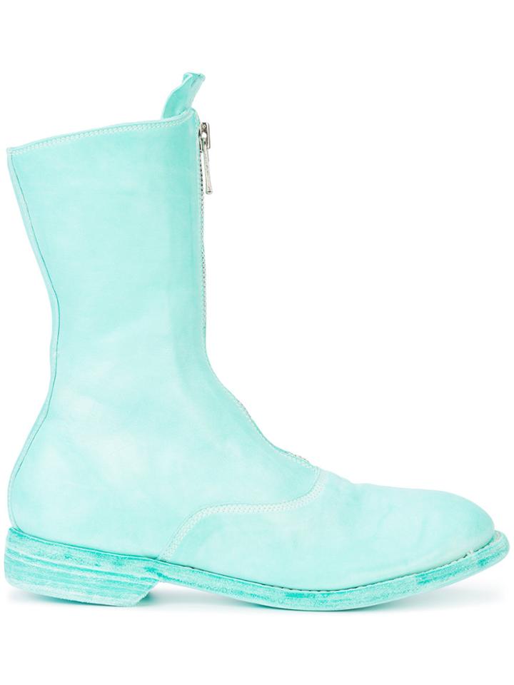 Guidi Front-zipped Fitted Boots - Blue