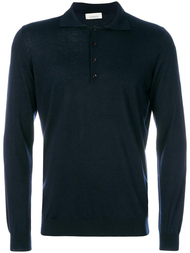 Laneus Long Sleeve Polo Shirt - Blue