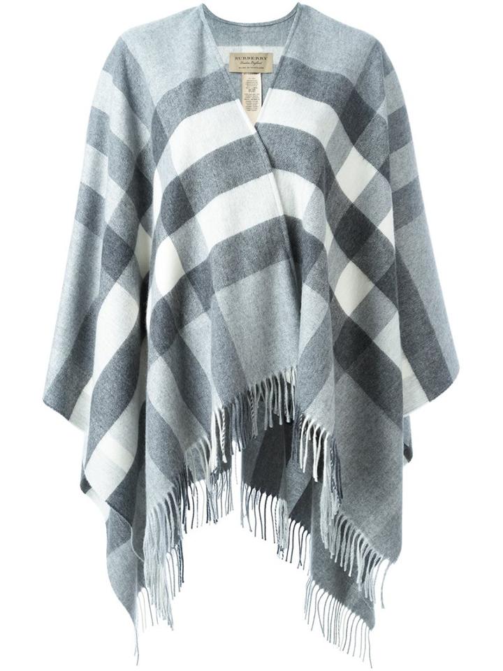 Burberry 'colette' Check Scarf, Women's, Grey, Cashmere/merino