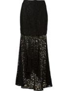 Martha Medeiros Marescot Lace Maxi Skirt, Women's, Size: 42, Black, Acetate/silk