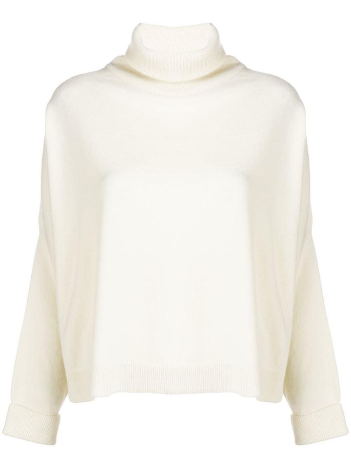 Dusan Roll-neck Oversized Sweater - White