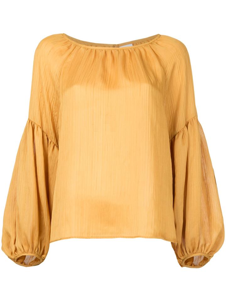 Cityshop Bishops Sleeve Blouse - Yellow & Orange