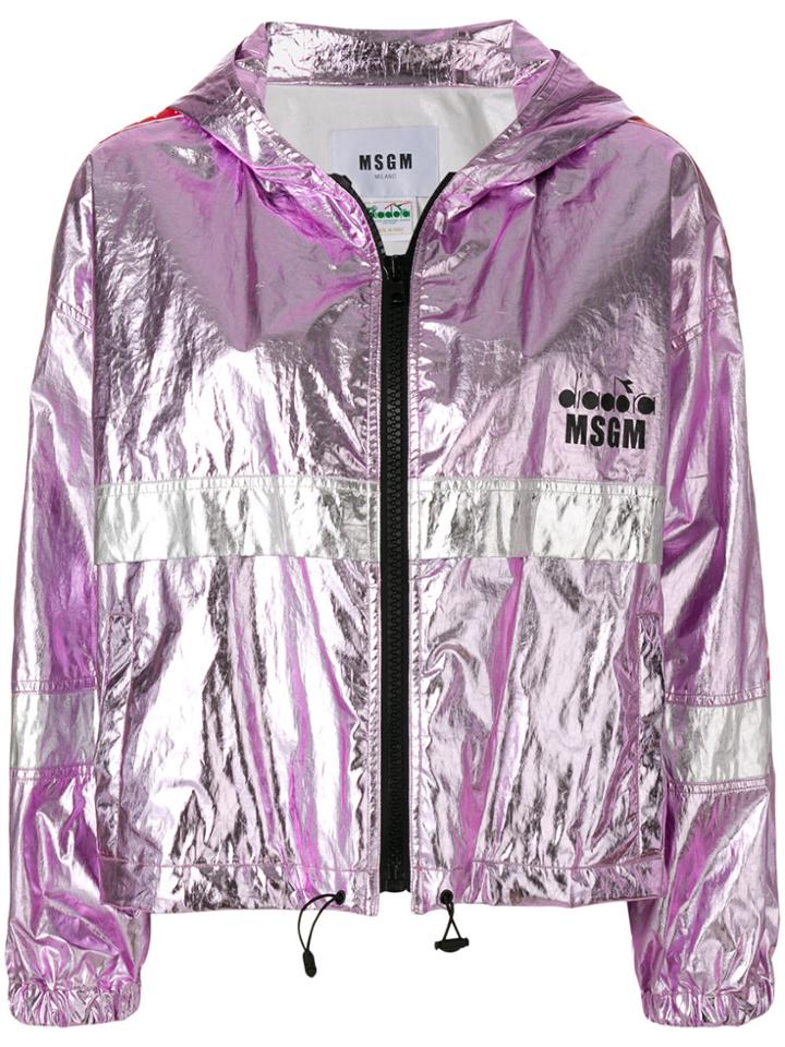 Msgm Msgm X Diadora Metallic Sports Jacket - Pink & Purple