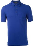 Zanone Patch Pocket Polo Shirt, Men's, Size: Medium, Blue, Cotton