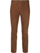 Vince Cropped Skinny Trousers - Brown