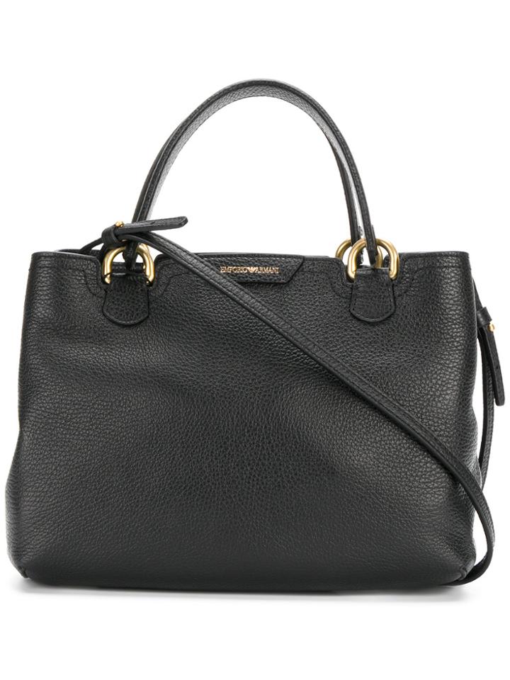 Emporio Armani Logo Stamp Tote - Black