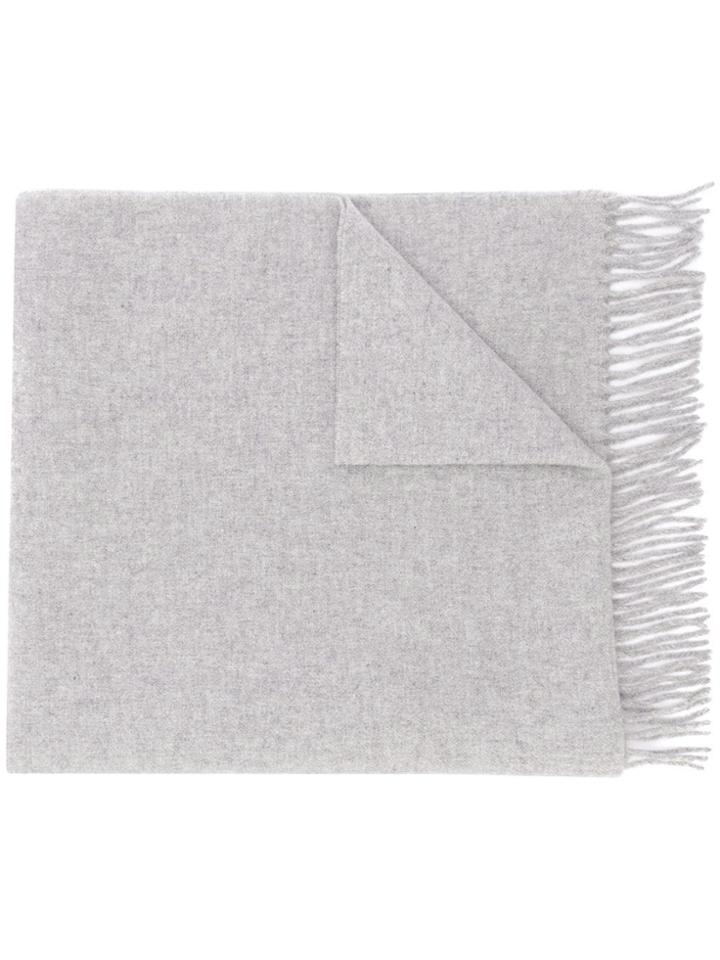 Closed Fringed Hem Scarf - Grey