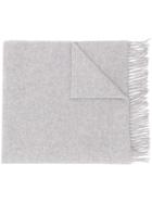 Closed Fringed Hem Scarf - Grey