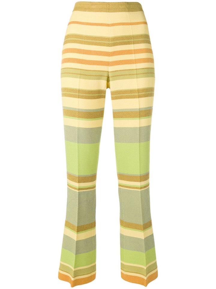 Ports 1961 Striped Flared Trousers - Yellow