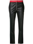 Victoria Beckham Contrast Pockets Skinny Trousers - Black