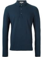 Canali Long Sleeve Polo Shirt, Men's, Size: 52, Blue, Cotton/spandex/elastane