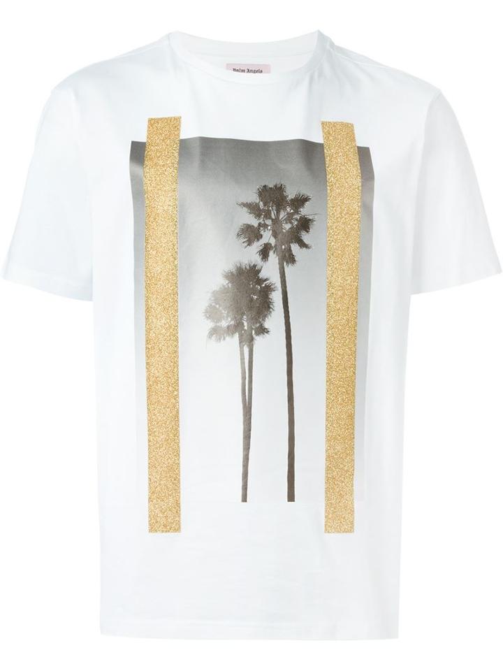 Palm Angels Photo Print T-shirt, Men's, Size: Medium, White, Cotton