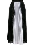 Red Valentino Perforated Ruffle Trim Pleated Skirt - Black